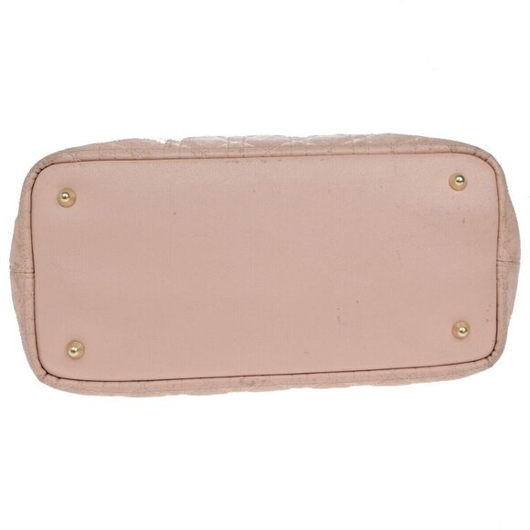 CHRISTIAN DIOR Panarea Cannage Shoulder Bag Coating Canvas Leather Pink 88YH016 - Picture 6 of 16